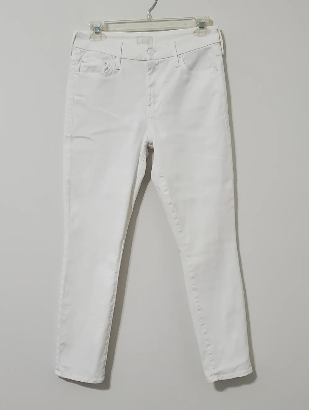 MOTHER The Looker Crop Jeans Glass Slipper White 28 Waist